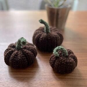 Fall Pumpkins Set of three handmade